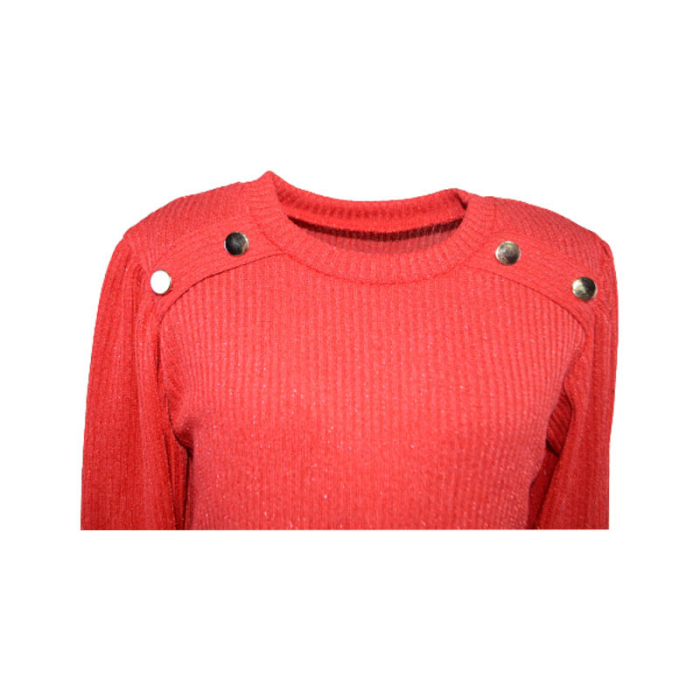 Pulover cu maneca lunga pentru fete Moda ART8377-R, Rosu [3]