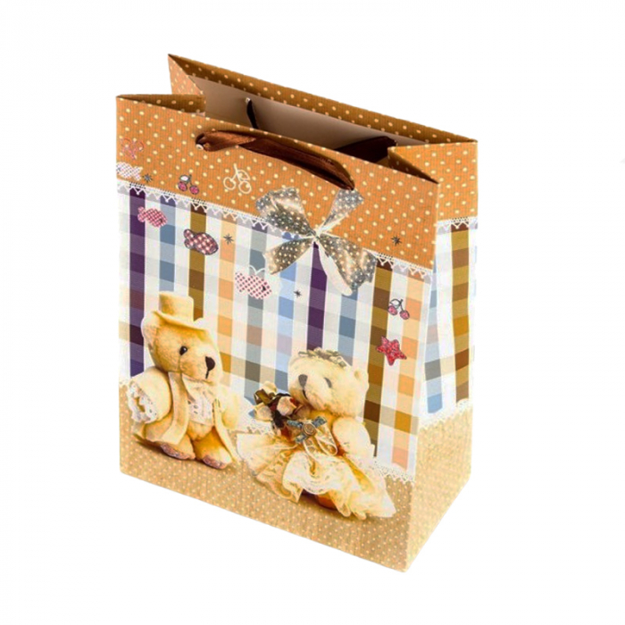 Punga pentru cadou din hartie groasa cu manere din snur, 32 x 26 x 10 cm Midex 400410-3, Multicolor [1]