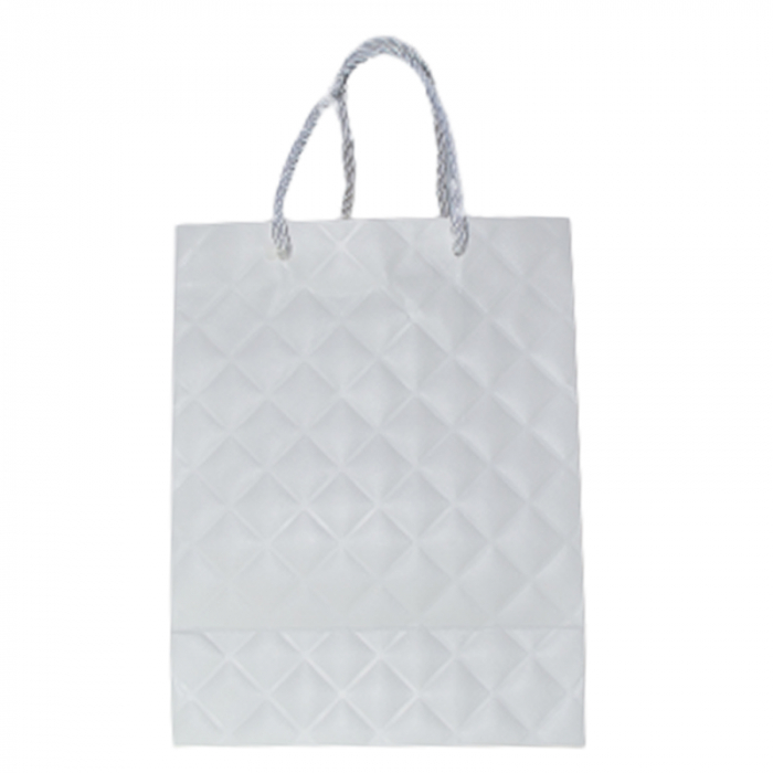 Punga pentru cadouri din hartie groasa cu manere din snur 23 x 18 x 10 cm Midex PN060323-1, Alb [2]