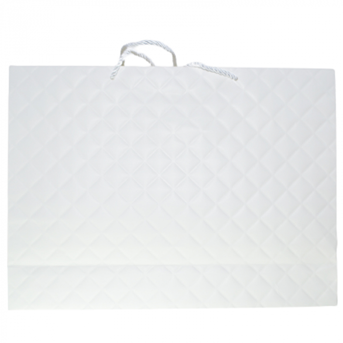Punga pentru cadouri din hartie groasa cu manere din snur 31 x 42 x 10 cm Midex PN060323-3, Alb [2]