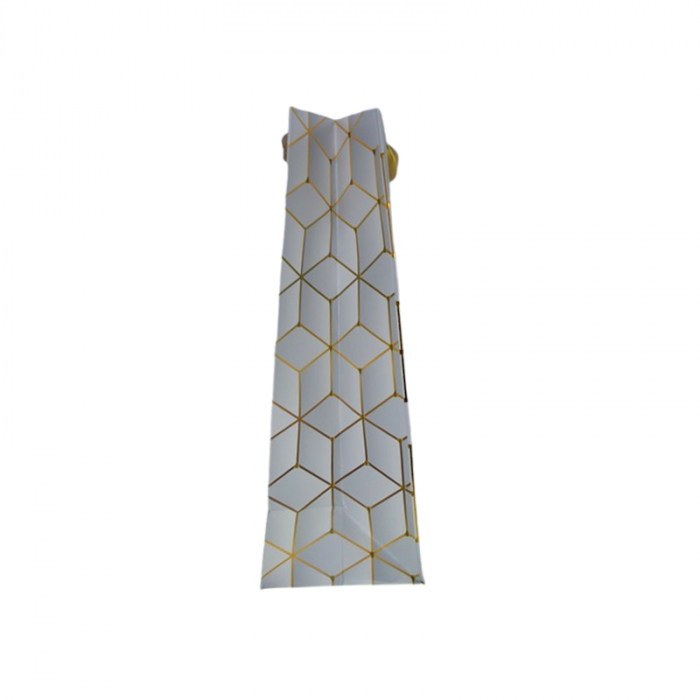 Punga pentru cadouri din hartie groasa cu manere din snur, 32 x 25 x 11 cm, Midex 210225-04, Auriu [2]
