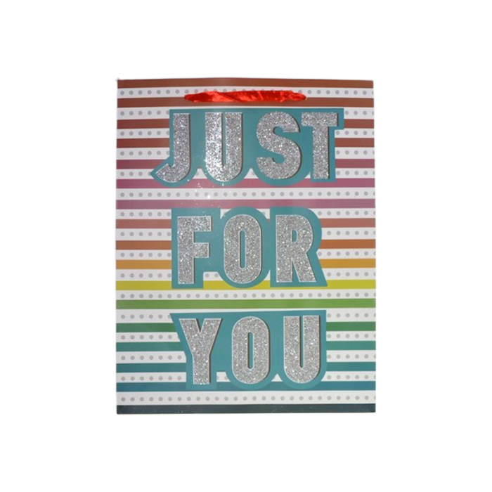 Punga pentru cadouri din hartie groasa cu manere din snur, 32 x 25 x 11 cm, Midex 210225-10, Multicolor [1]