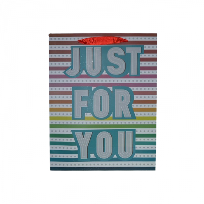 Punga pentru cadouri din hartie groasa cu manere din snur, 32 x 25 x 11 cm, Midex 210225-10, Multicolor [2]