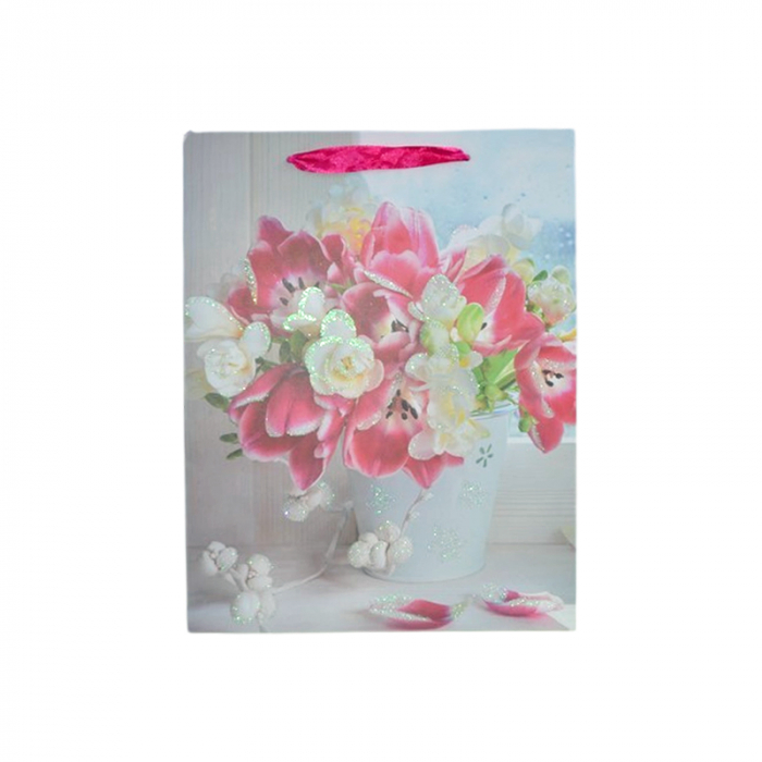 Punga pentru cadouri din hartie groasa cu manere din snur, 32 x 25 x 11 cm, Midex 210225-14, Multicolor [1]