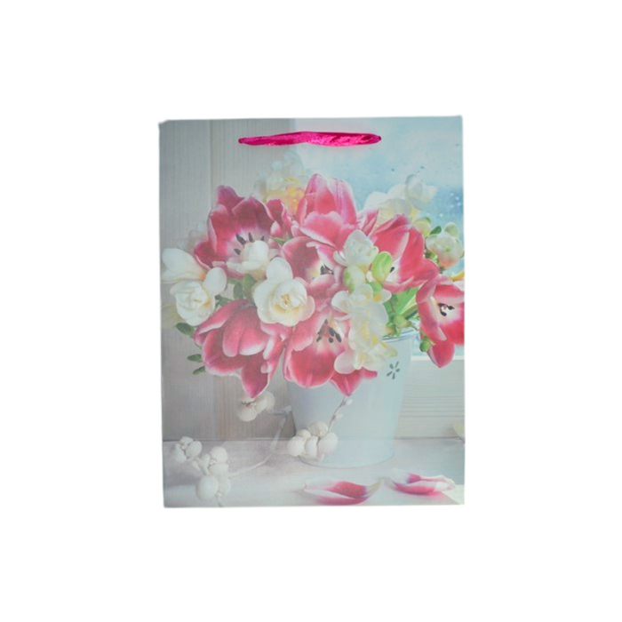 Punga pentru cadouri din hartie groasa cu manere din snur, 32 x 25 x 11 cm, Midex 210225-14, Multicolor [2]