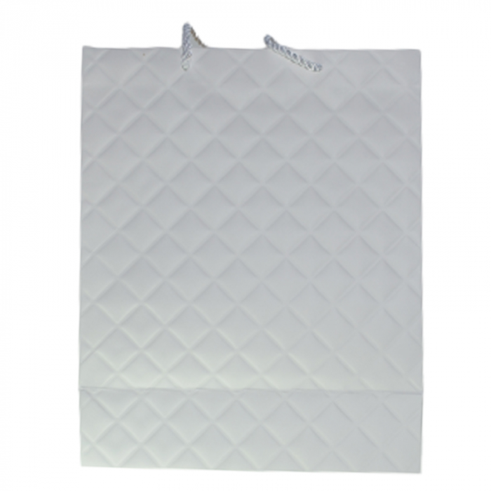 Punga pentru cadouri din hartie groasa cu manere din snur 32 x 26 x 10 cm Midex PN060323-2, Alb [2]