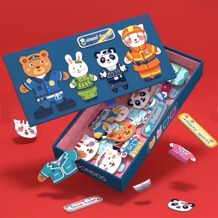 Puzzle incastru din lemn cu magnet – Imbraca familia dragalasa, WD 2506 [3]