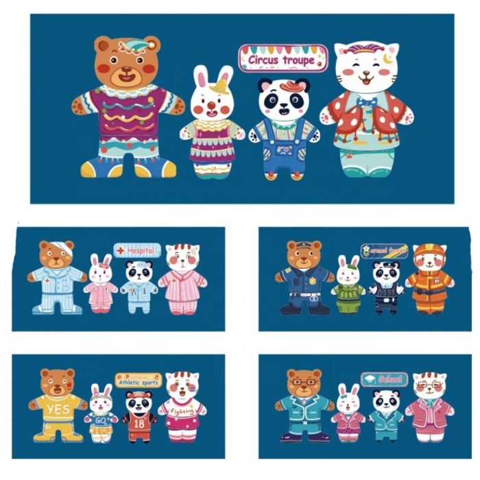 Puzzle incastru din lemn cu magnet – Imbraca familia dragalasa, WD 2506 [5]