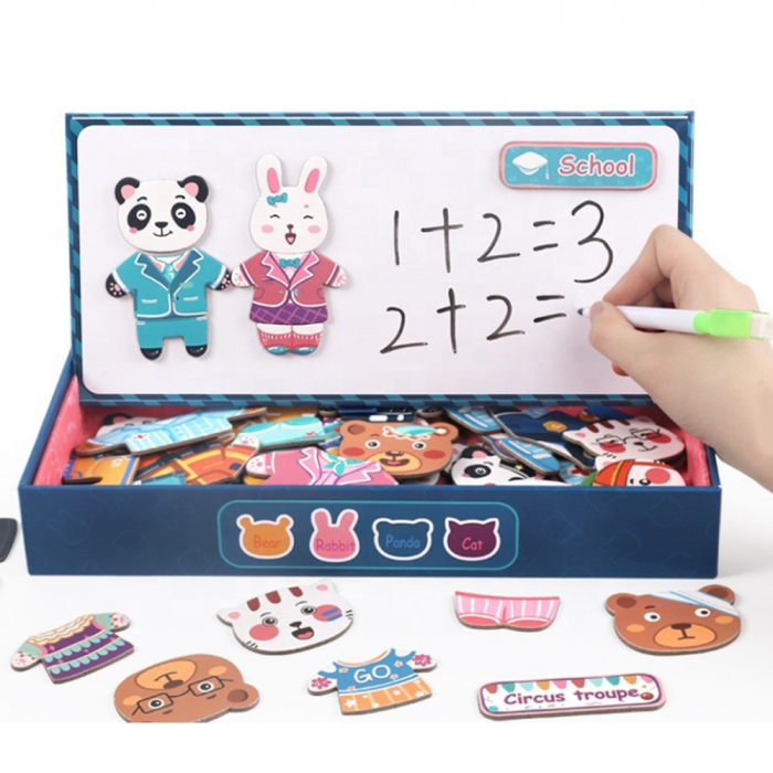 Puzzle incastru din lemn cu magnet – Imbraca familia dragalasa, WD 2506 [4]