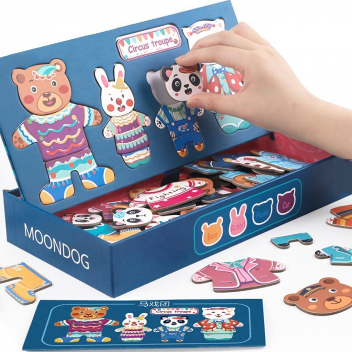 Puzzle incastru din lemn cu magnet – Imbraca familia dragalasa, WD 2506 [1]