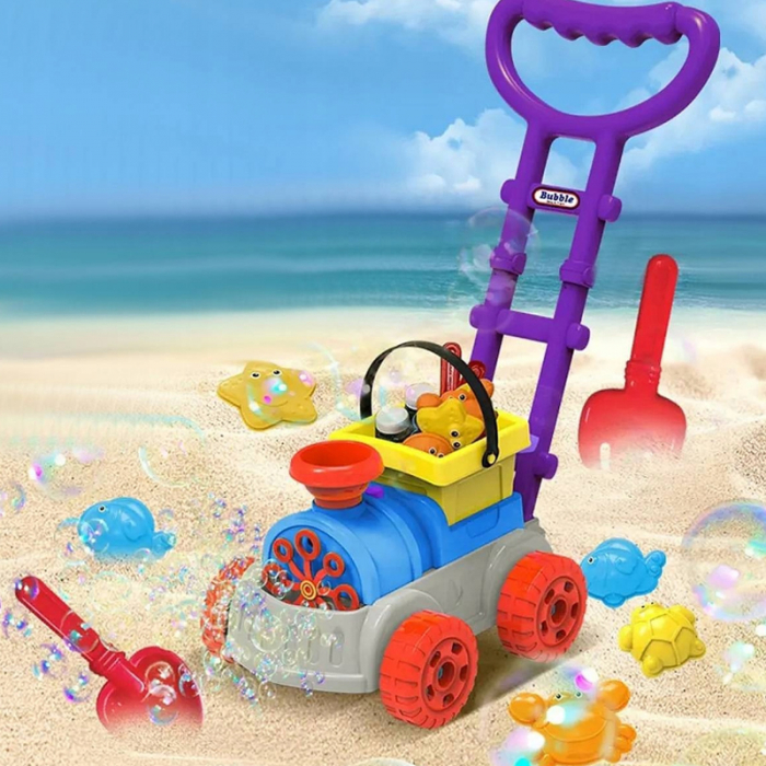 Set jucarie pentru nisip cu bule de sapun Bubble Train Toyz 127731, Multicolor [4]