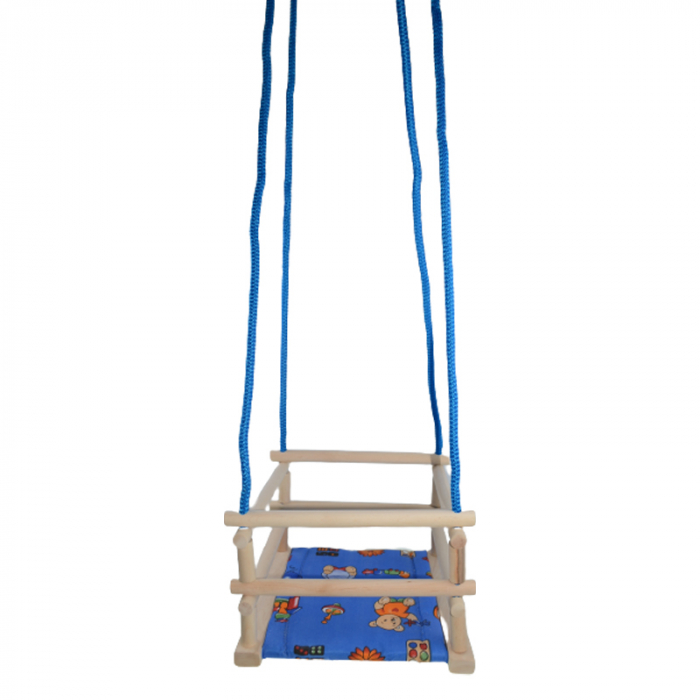 Leagan din lemn cu franghie pentru baieti Mini Junior 876932, Albastru [2]
