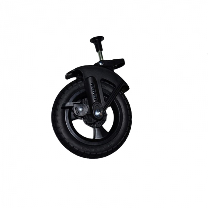 Roata fata pivotanta cu furca si frana pentru carucior Mini Junior RTA-BA29, Negru [1]
