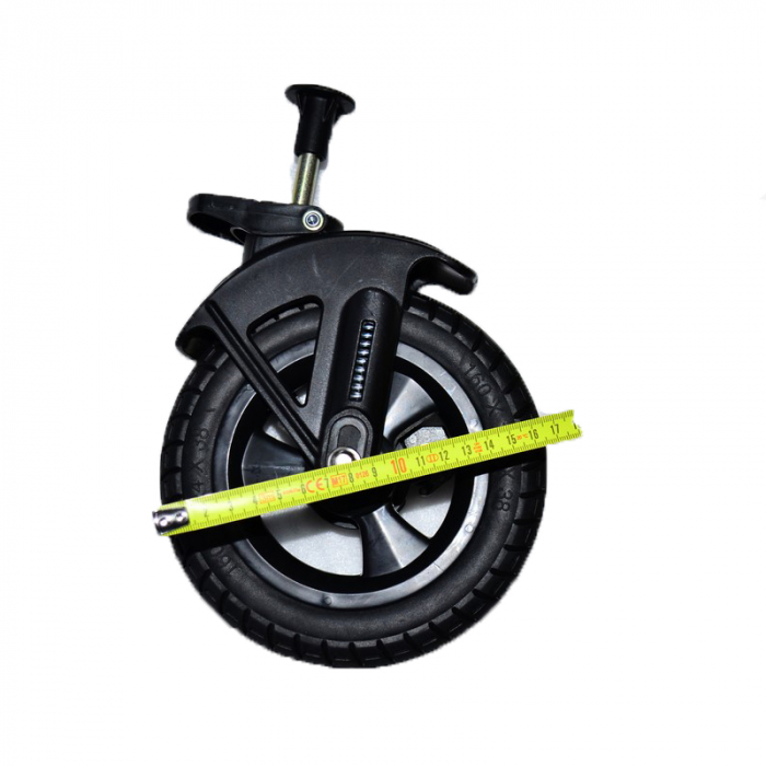 Roata fata pivotanta cu furca si frana pentru carucior Mini Junior RTA-BA29, Negru [3]