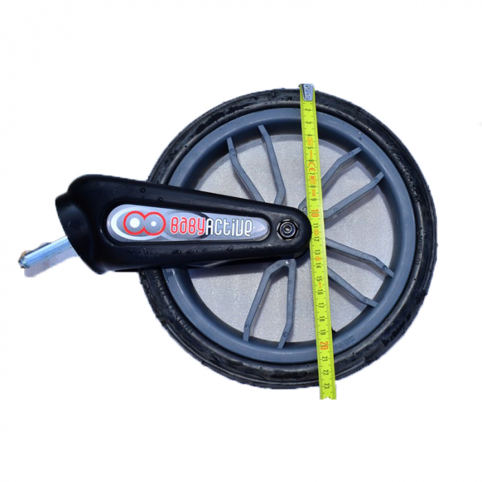 Roata fata cu furca pivotanta pentru carucior BabyActive RTA-BA27, Negru [2]