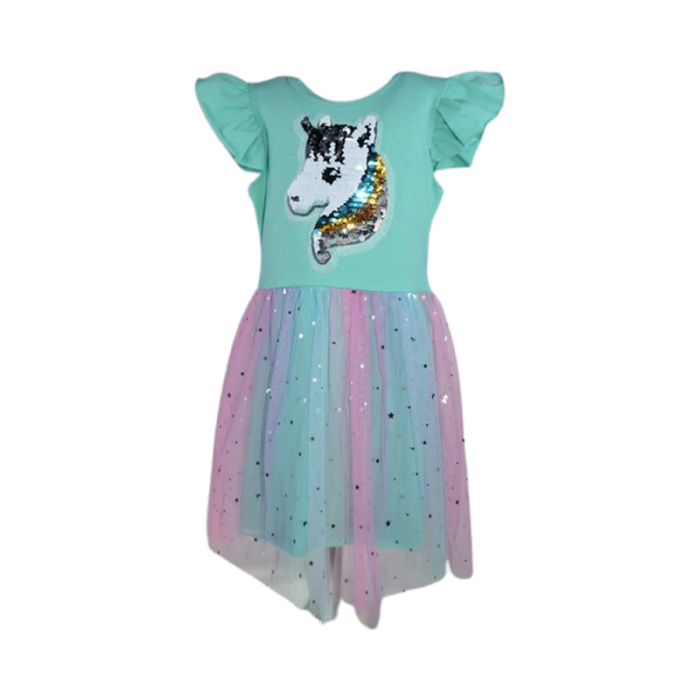 Rochie casual pentru fete, Lucky, LK2234, Verde [1]
