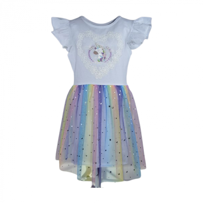 Rochie casual pentru fete, Lucky, LK2234A, Alb [1]