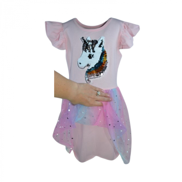 Rochie casual pentru fete, Lucky Girl, LK2234R, Roz [5]