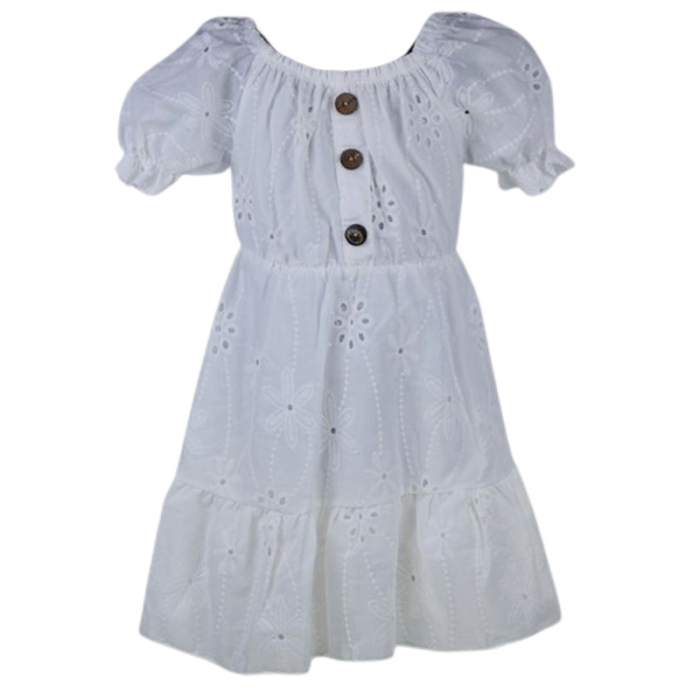 Rochie casual pentru fete, Mini Junior, R8170, Alb [1]