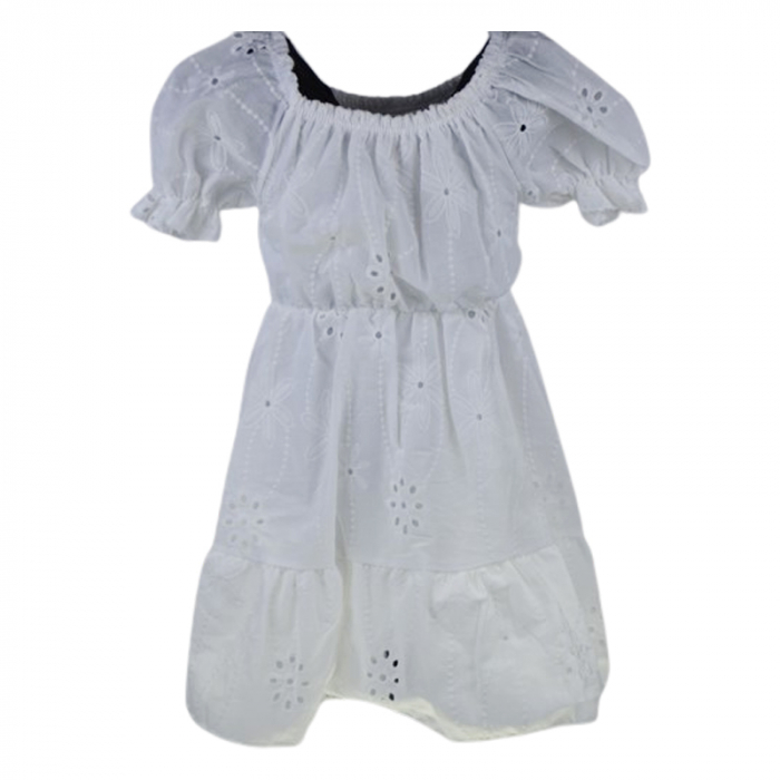 Rochie casual pentru fete, Mini Junior, R8170, Alb [2]