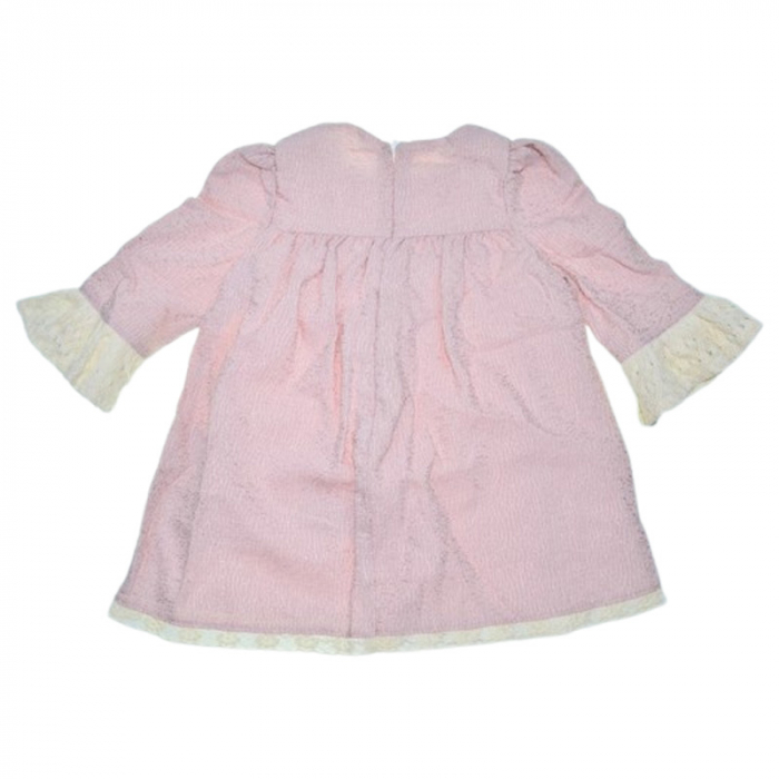Rochie cu maneca lunga, cu dantela, pentru fete, Mini Junior RCH4405R2-68, Roz [5]