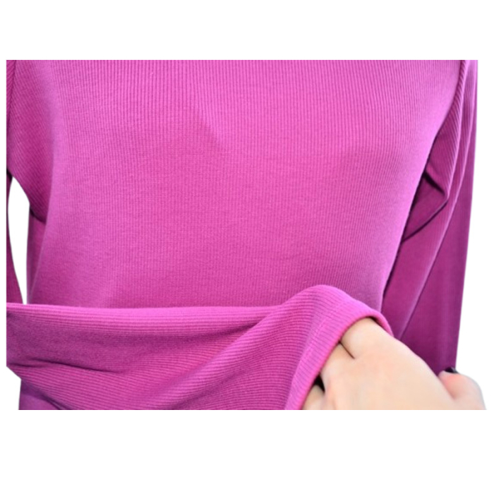 Rochie cu mânecă lungă, din bumbac, cu dungi, pentru fete, Atut 0959M-152, Mov [4]