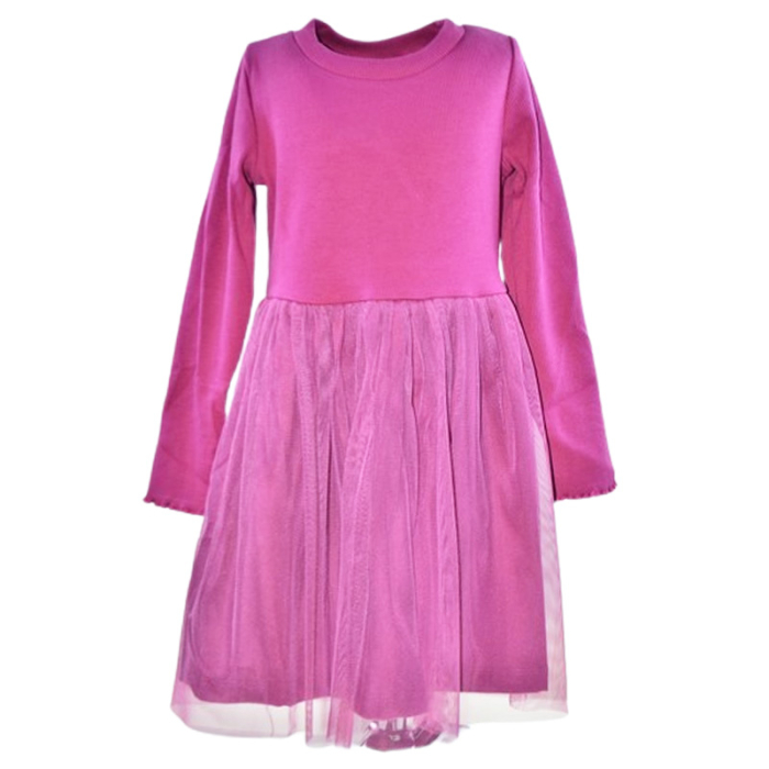 Rochie cu mânecă lungă, din bumbac, pentru fete, Atut 0611M-98, Mov [1]