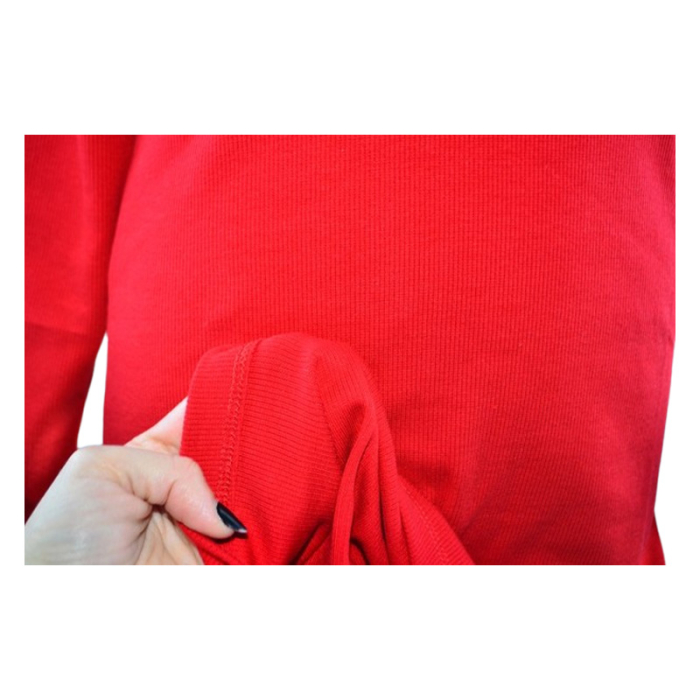 Rochie cu mânecă lungă, din bumbac, cu dungi, pentru fete, Atut 0958R-140, Rosu [3]