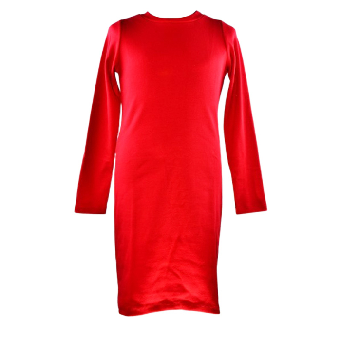 Rochie cu mânecă lungă, din bumbac, cu dungi, pentru fete, Atut 0958R-140, Rosu [1]