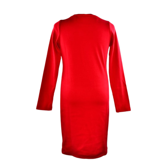 Rochie cu mânecă lungă, din bumbac, cu dungi, pentru fete, Atut 0958R-140, Rosu [4]