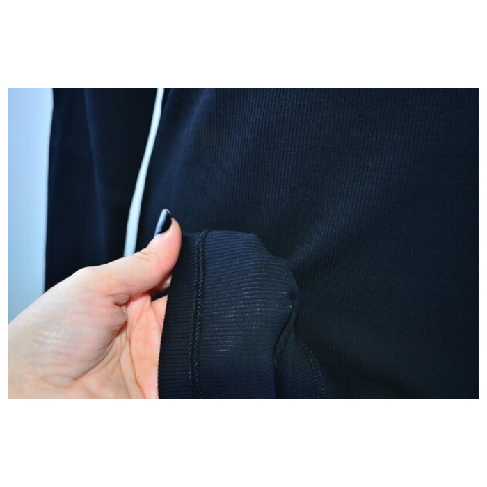 Rochie cu mânecă lungă, din bumbac, cu dungi, pentru fete, Atut 0959N-152, Negru [4]