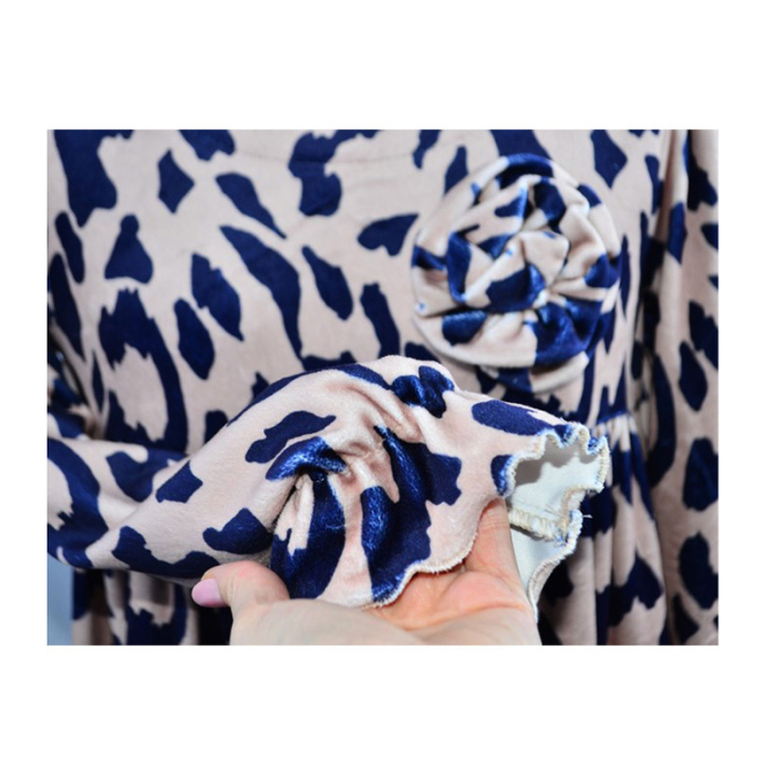 Rochie cu mânecă lungă, din catifea, cu brosa, pentru fete, Catherine R0311M5-128, Multicolor [6]