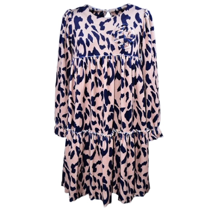 Rochie cu mânecă lungă, din catifea, cu brosa, pentru fete, Catherine R0311M5-128, Multicolor [1]