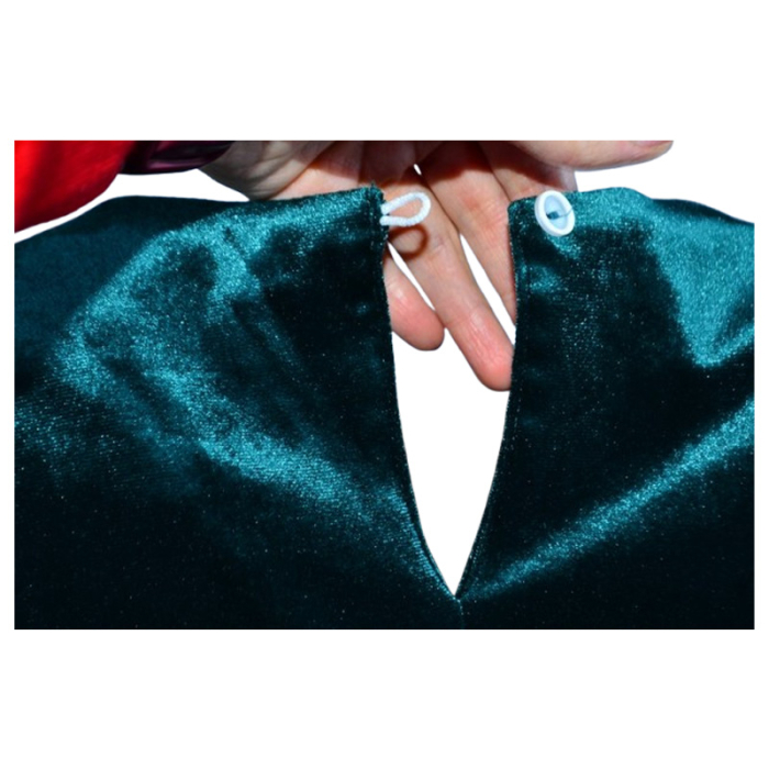 Rochie cu mânecă lungă, din catifea, cu brosa, pentru fete, Catherine R0311V4-128, Verde [4]