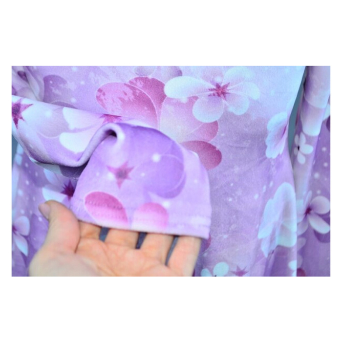 Rochie cu mânecă lungă, din catifea, cu model floral, pentru fete, Catherine R0311M4-122, Multicolor [2]