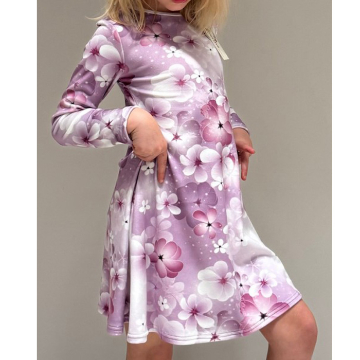 Rochie cu mânecă lungă, din catifea, cu model floral, pentru fete, Catherine R0311M4-122, Multicolor [5]