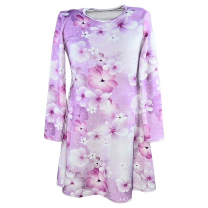 Rochie cu mânecă lungă, din catifea, cu model floral, pentru fete, Catherine R0311M4-122, Multicolor [1]