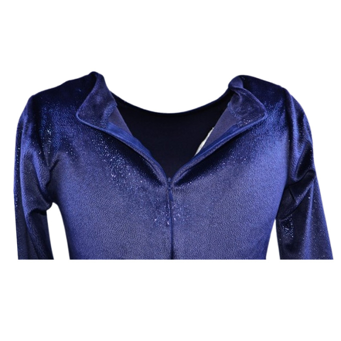 Rochie cu mânecă lungă, din catifea, cu sclipici, pentru fete, Catherine R0311B-140, Bleumarin [5]