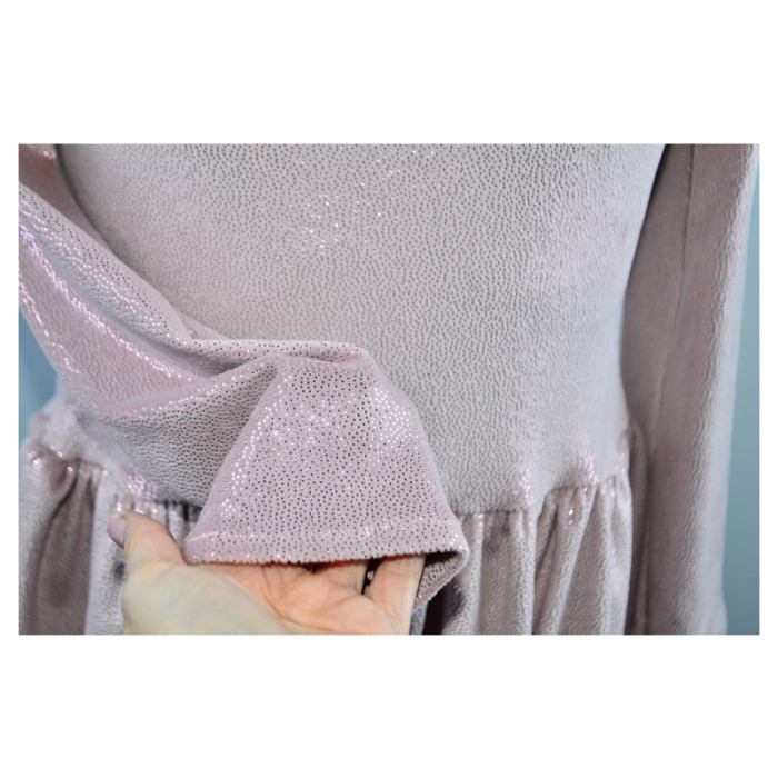 Rochie cu mânecă lungă, din catifea, cu sclipici, pentru fete, Catherine R0311R3-110, Roz [5]