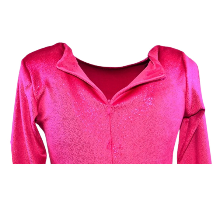 Rochie cu mânecă lungă, din catifea, cu sclipici, pentru fete, Catherine R0311F2-92, Fucsia [6]
