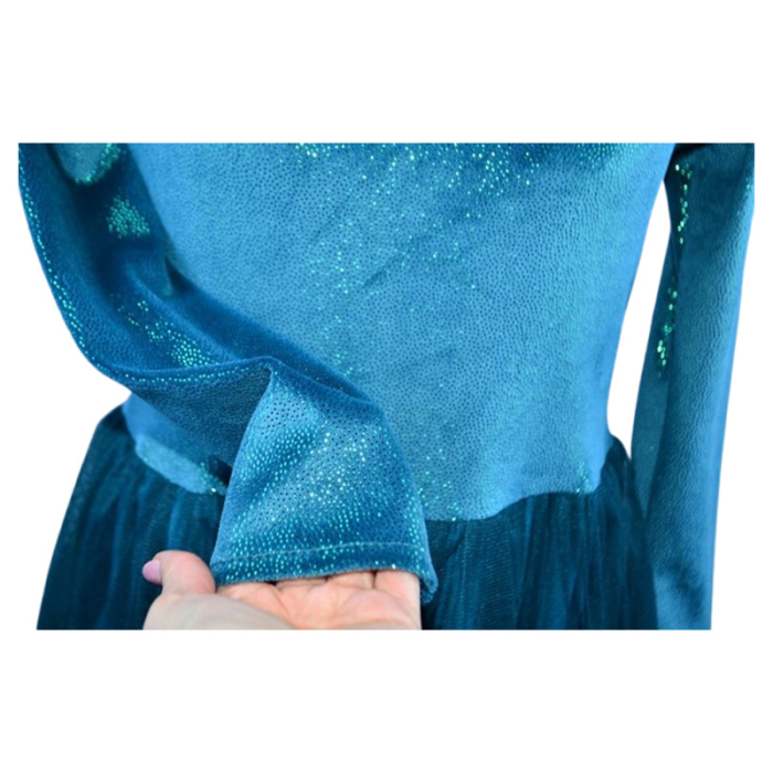 Rochie cu mânecă lungă, din catifea, cu sclipici, pentru fete, Catherine R0311V3, Verde [2]