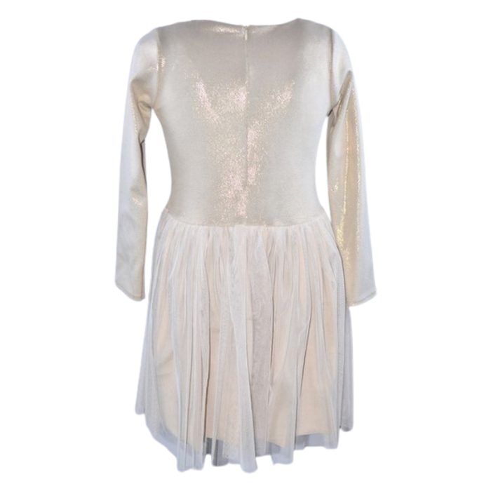 Rochie cu mânecă lungă, din catifea, cu sclipici, pentru fete, Catherine R0311A-140, Auriu [4]