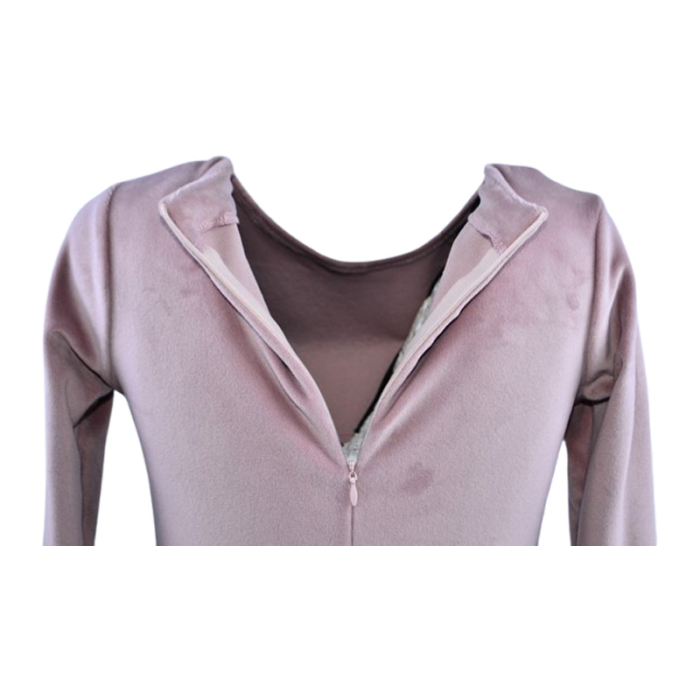 Rochie cu mânecă lungă, din catifea, pentru fete, Catherine R0311R-110, Roz [5]