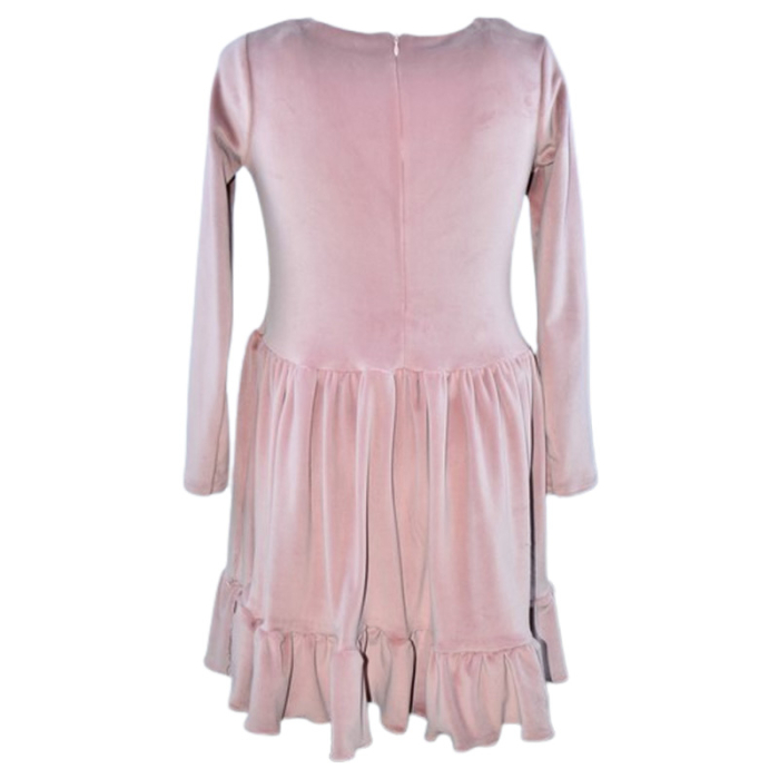 Rochie cu mânecă lungă, din catifea, pentru fete, Catherine R0311R-110, Roz [4]