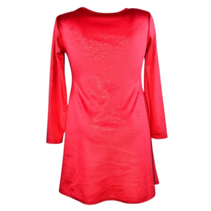 Rochie cu mânecă lungă, din catifea, cu sclipici, pentru fete, Catherine R0311R2-122, Rosu [4]