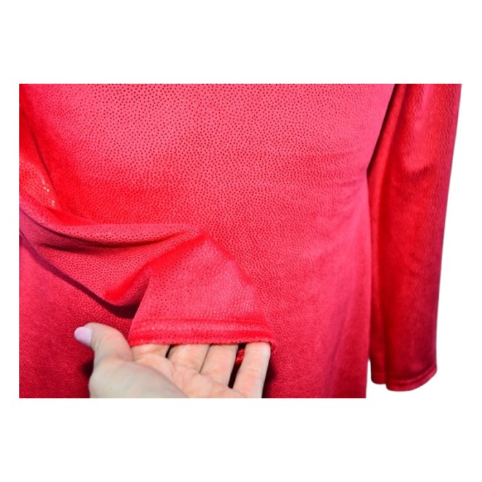 Rochie cu mânecă lungă, din catifea, cu sclipici, pentru fete, Catherine R0311R2-122, Rosu [2]