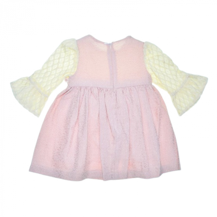 Rochie cu maneca lunga, cu dantela, pentru fete, Mini Junior RCH4406R, Roz [5]