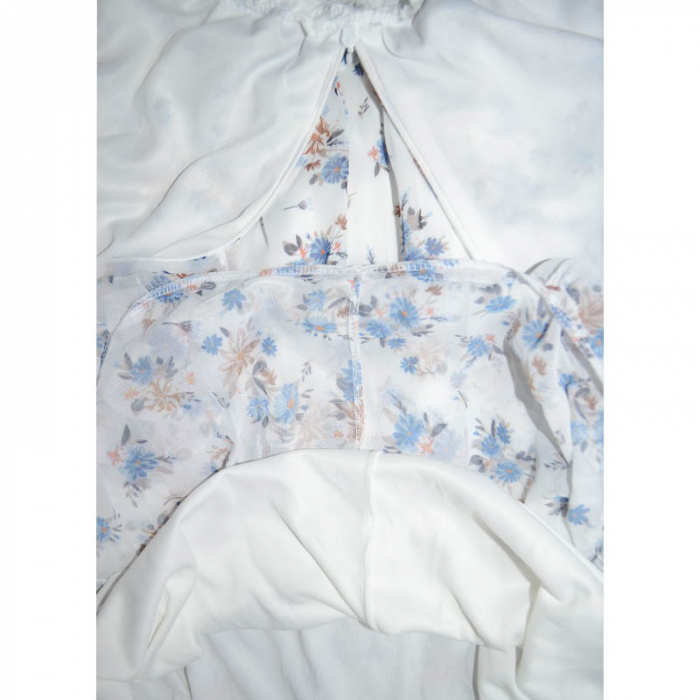 Rochie cu maneca lunga pentru fete CEFRI 0071-1, Alb [4]