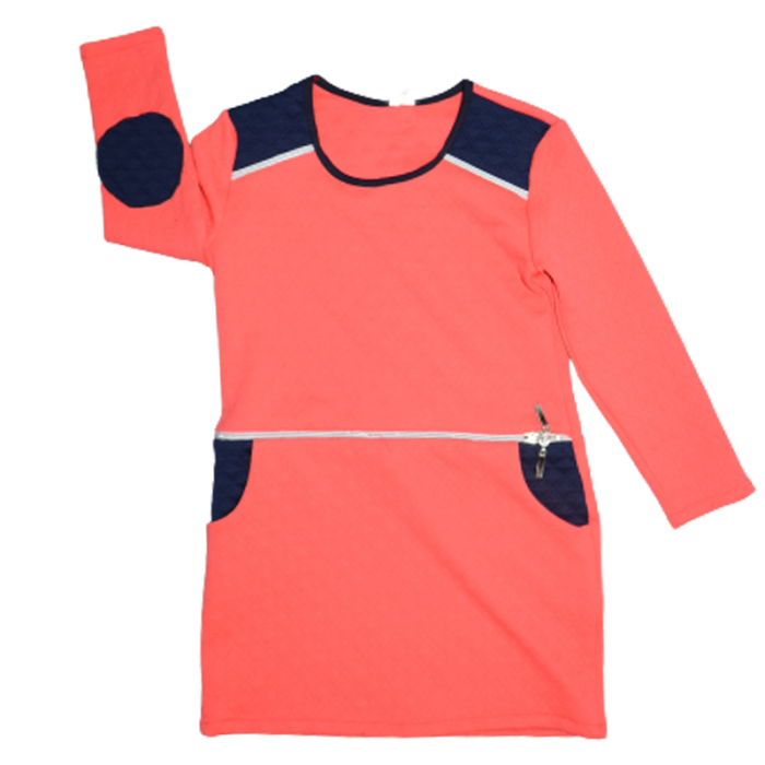 Rochie cu maneca lunga pentru fete Umbo UMB7464, Coral [1]