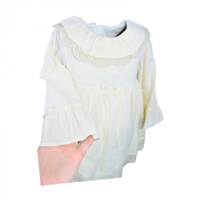 Rochie cu maneca lunga pentru fete Mini Junior 4266, Bej [4]